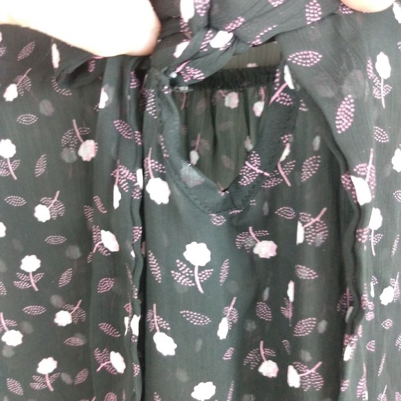 THX Thanx Collection Ruffle Short Sleeve Sheer Romantic Peasant Boho Chic Med. - Picture 2 of 7